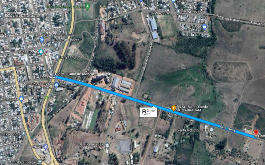 Amplio terreno CAMINO PENSE – Frente a Reductora